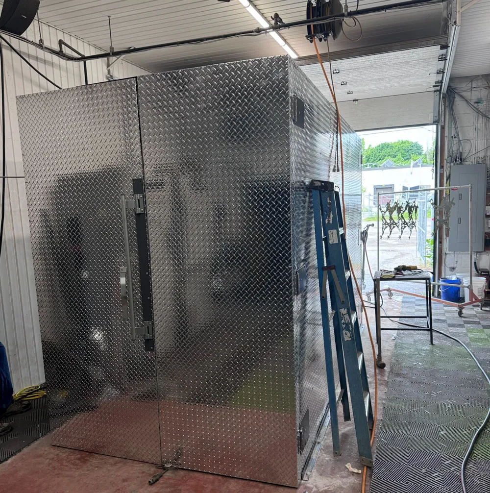 The 12-foot curing oven at the Belleville shop