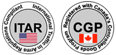 ITAR compliant and registered with Canada's Controlled Goods Program